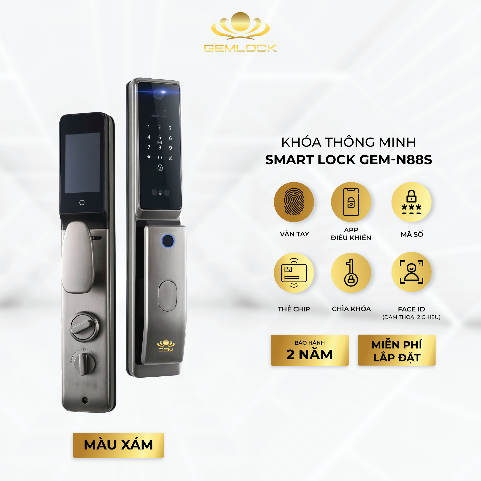 KHÓA THÔNG MINH SMART LOCK GEM-N88S
