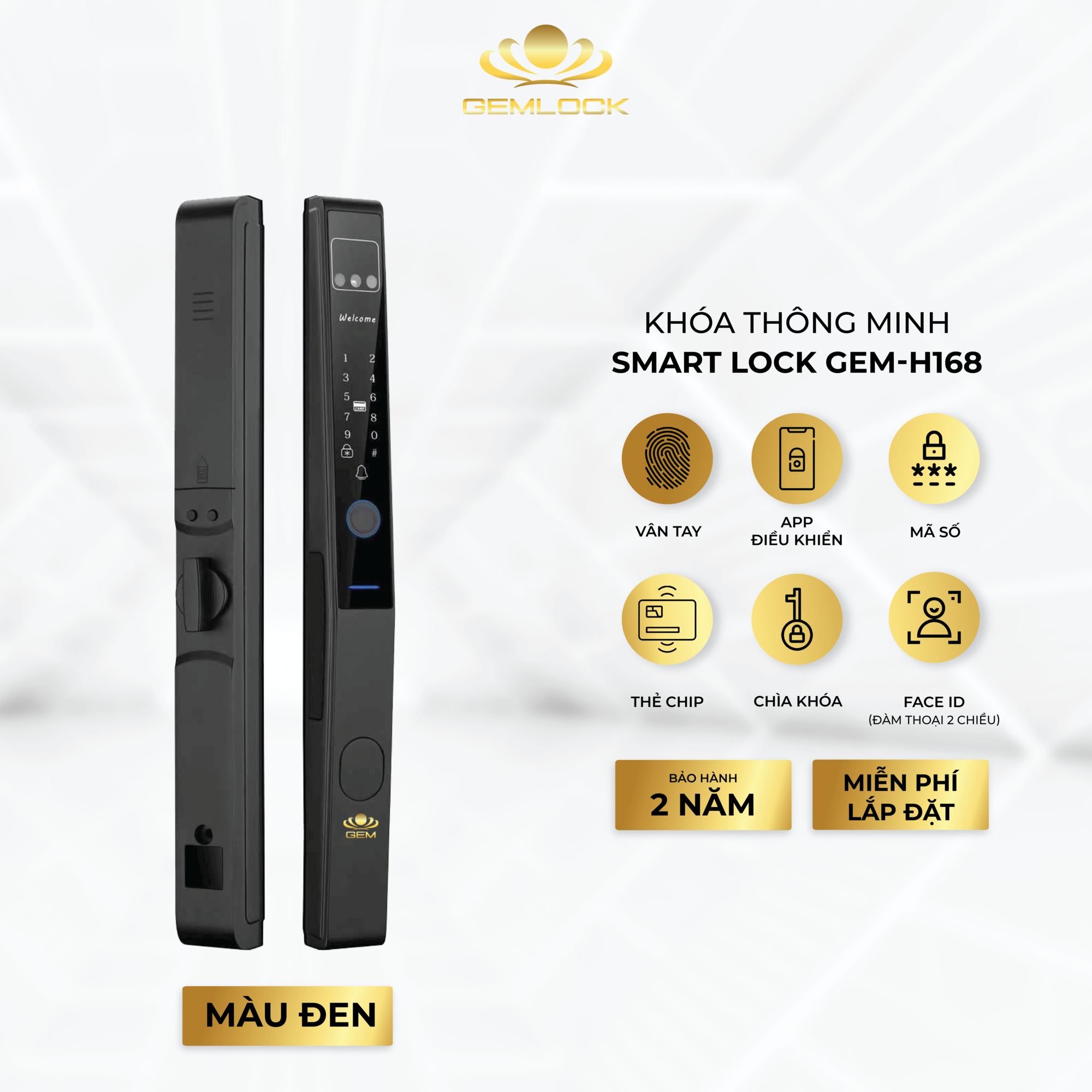 KHÓA THÔNG MINH TỰ ĐỘNG GEM-H168 